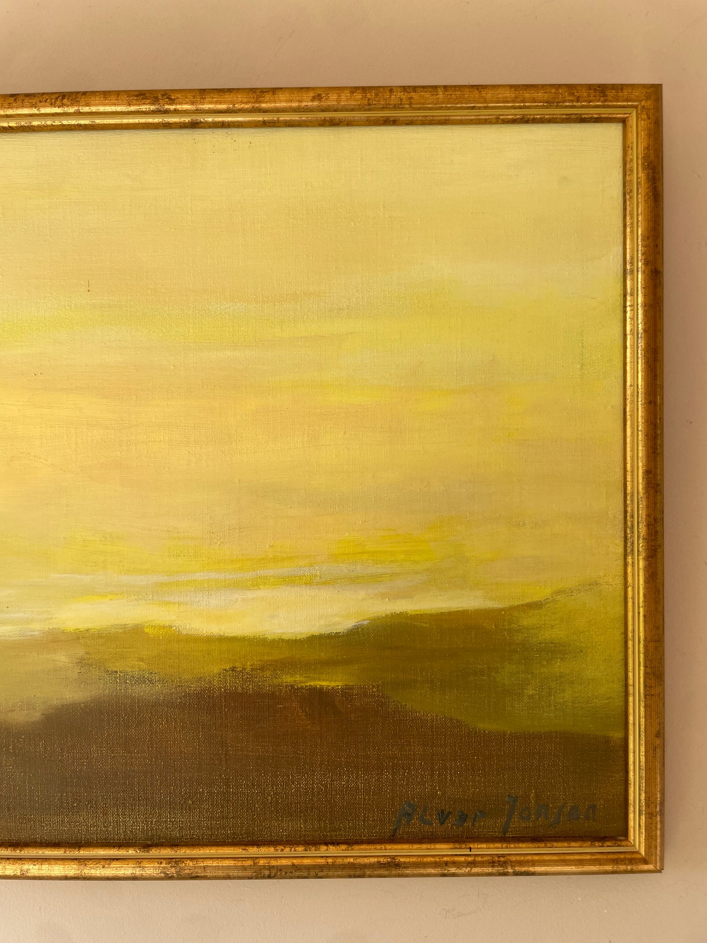 Hazy Sky, vintage Swedish oil painting by Alvar Jonson, photo 5 of 5