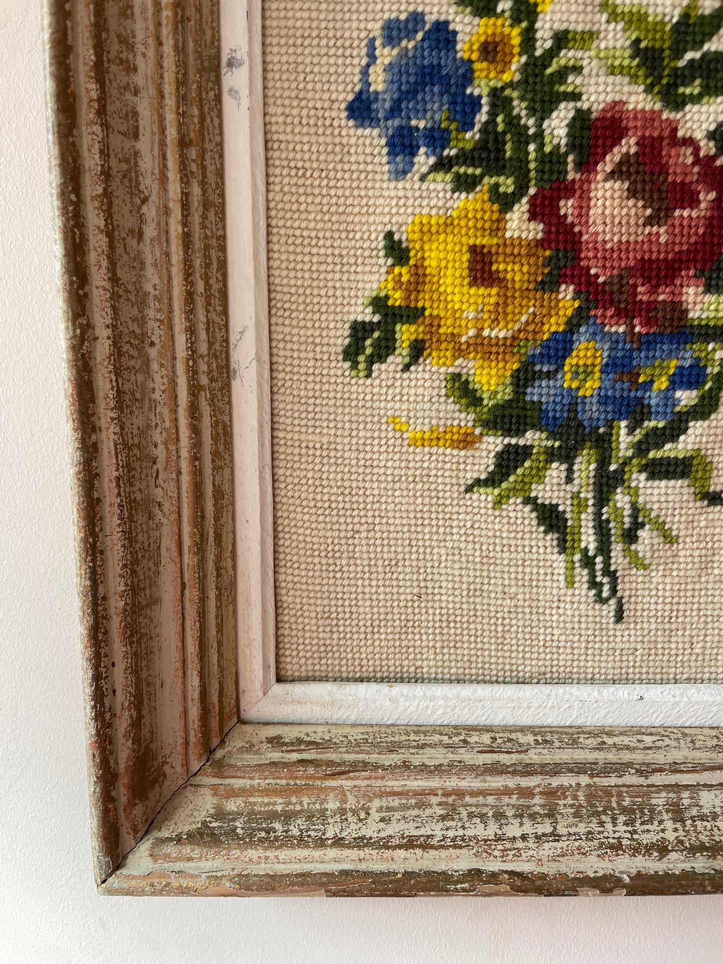 Floral Tapestry, vintage French needlepoint, photo 4 of 5