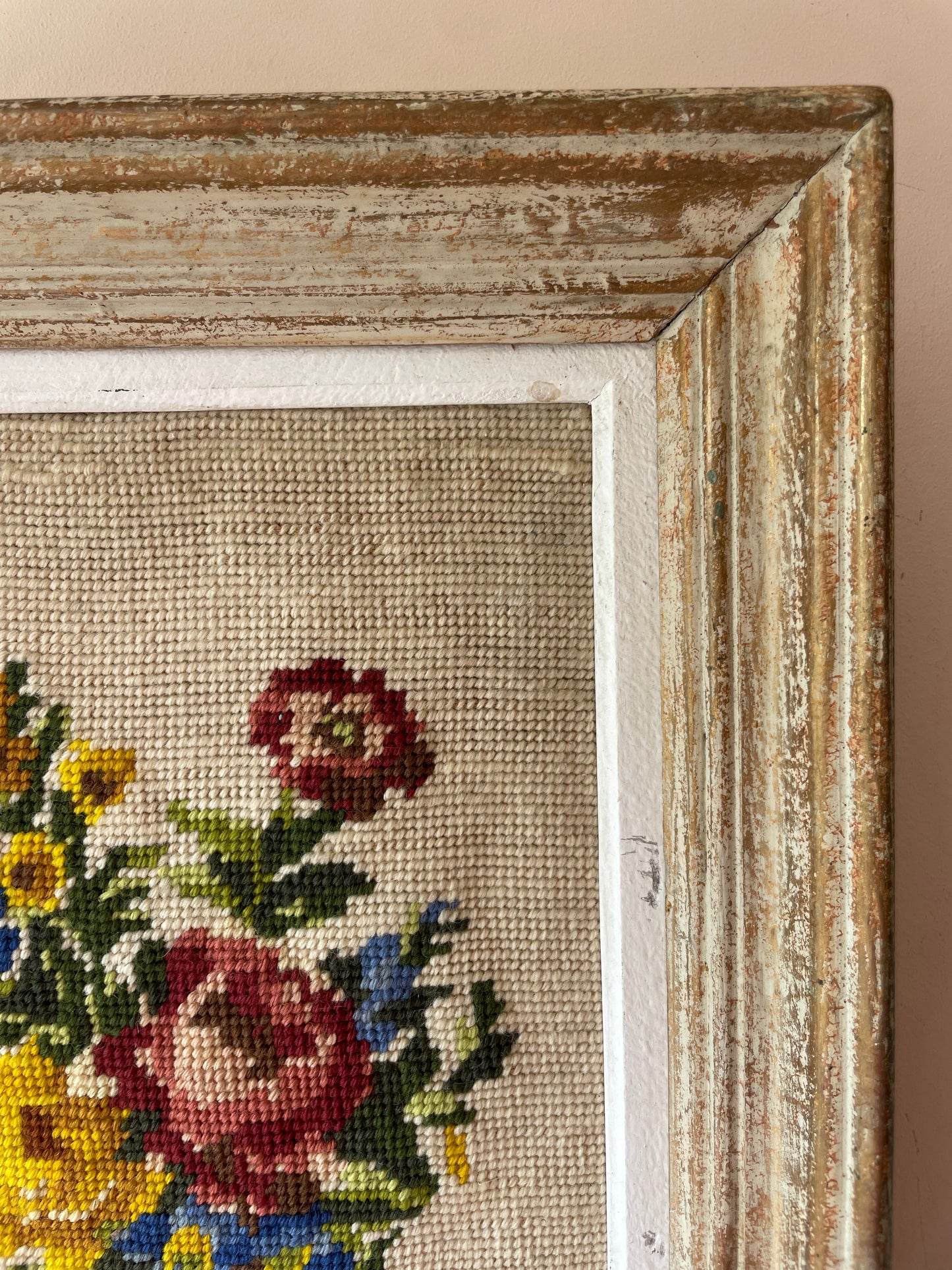 Floral Tapestry, vintage French needlepoint, photo 3 of 5