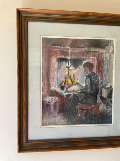 READING BY THE FIRE