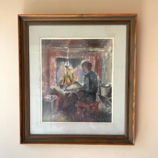 READING BY THE FIRE