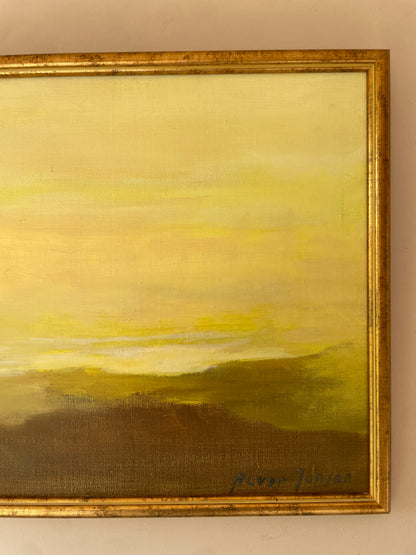 Hazy Sky, vintage Swedish oil painting by Alvar Jonson, photo 5 of 5