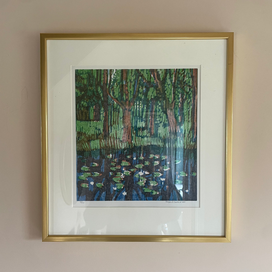 Water Lilies, vintage Swedish print by Margareta Carlstedt, photo 4 of 4