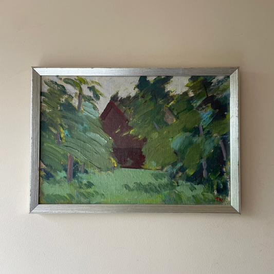 Hidden House, vintage Swedish oil painting by Tage E Nilsson, photo 5 of 5